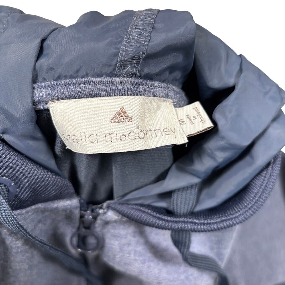 Stella McCartney x Adidas Mesh Knit Windbreaker Jacket Navy Full Zip Women's M - Picture 5 of 11